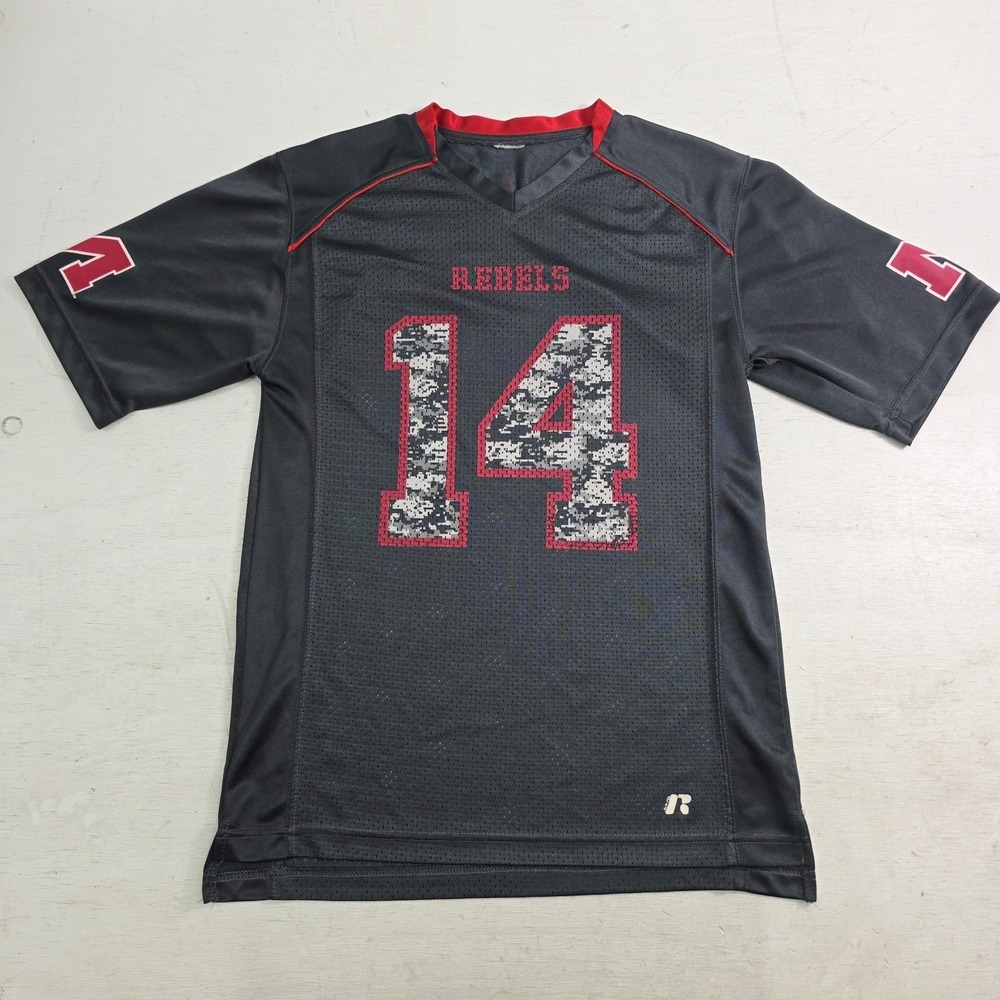 Ole Miss Rebels Football Jersey #14 Russell Athletic Digital Camo Gray Red Men S